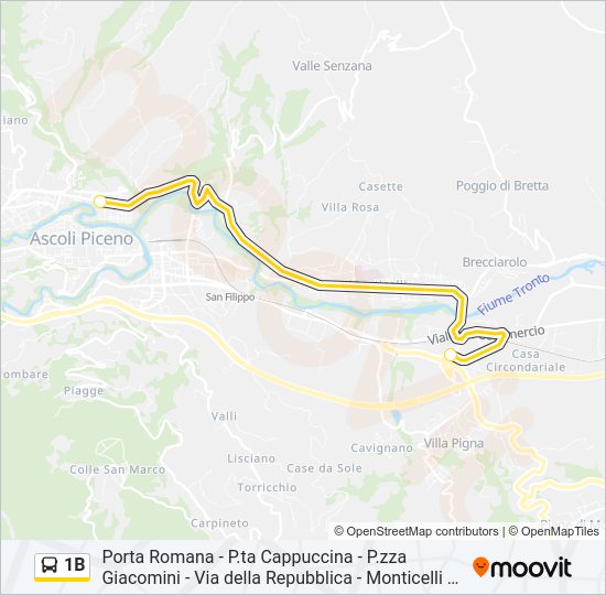 Percorso linea bus 1B