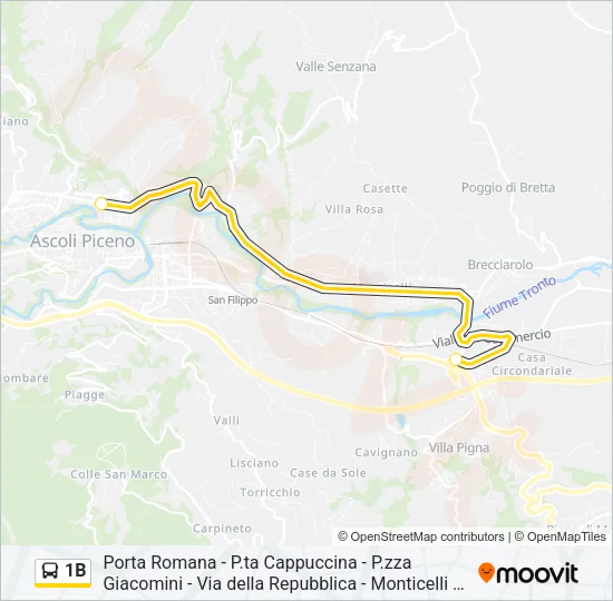 1B Bus Line Map