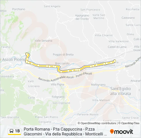 1B Bus Line Map
