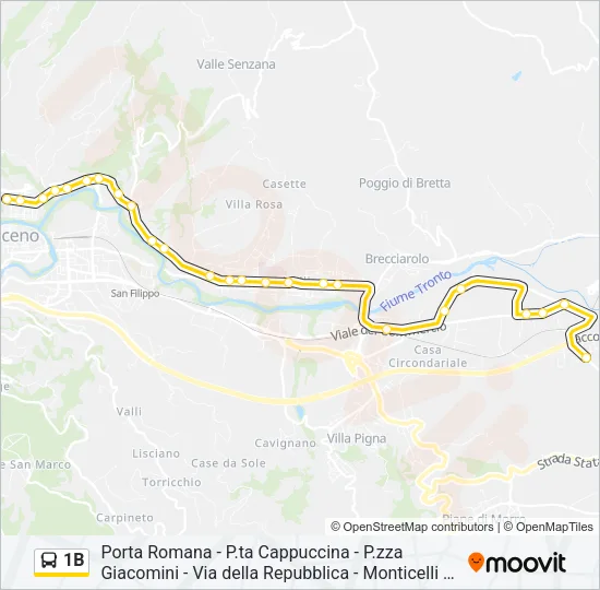 1B Bus Line Map
