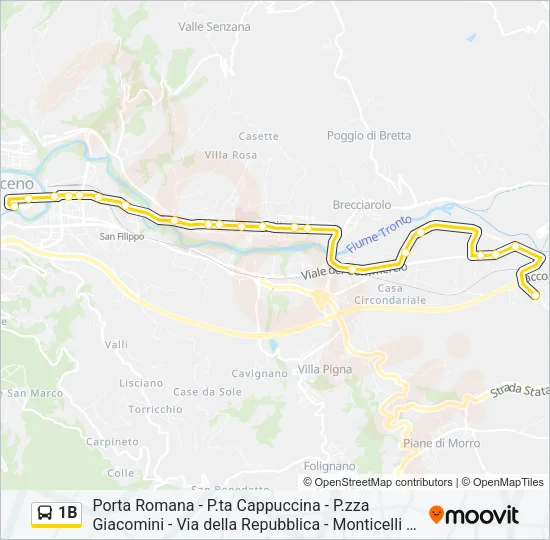 1B Bus Line Map