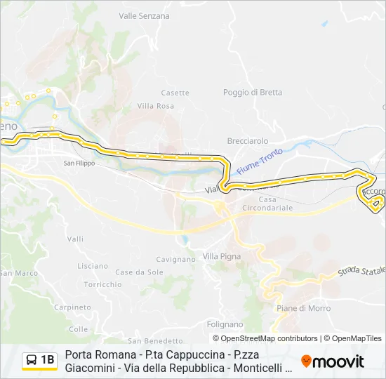 1B Bus Line Map