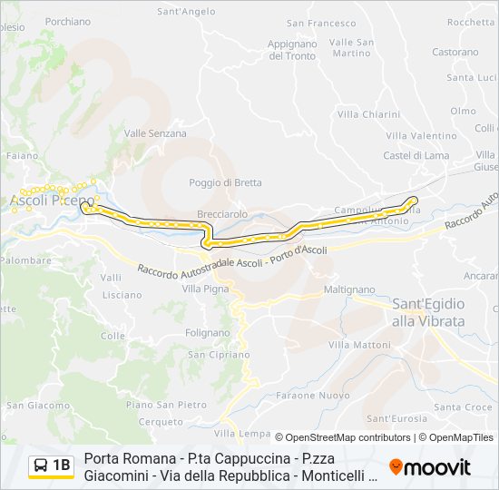 Percorso linea bus 1B