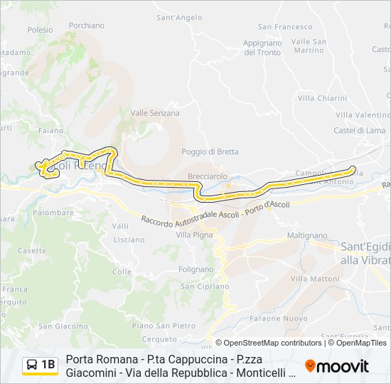 Percorso linea bus 1B