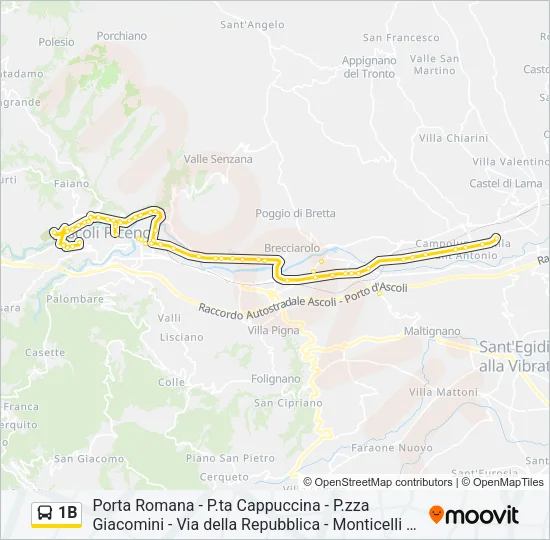 1B Bus Line Map