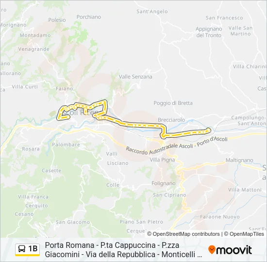 1B Bus Line Map