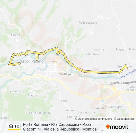 1C Bus Line Map