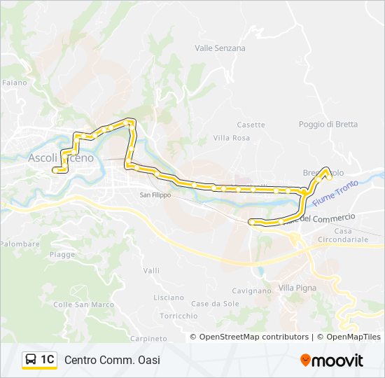 Percorso linea bus 1C