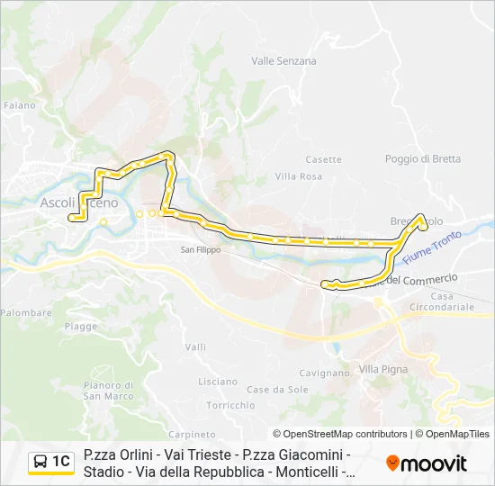 Percorso linea bus 1C