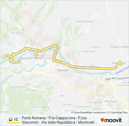1C Bus Line Map