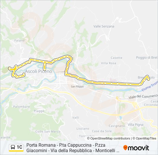 1C bus Line Map