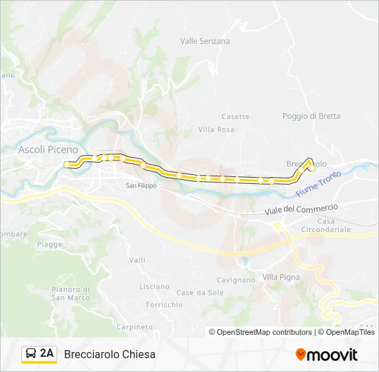 Percorso linea bus 2A
