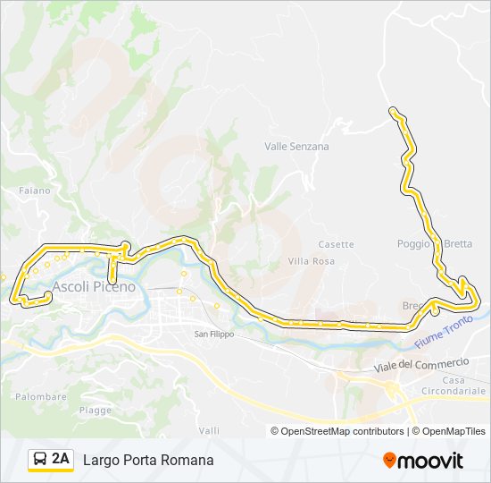 Percorso linea bus 2A