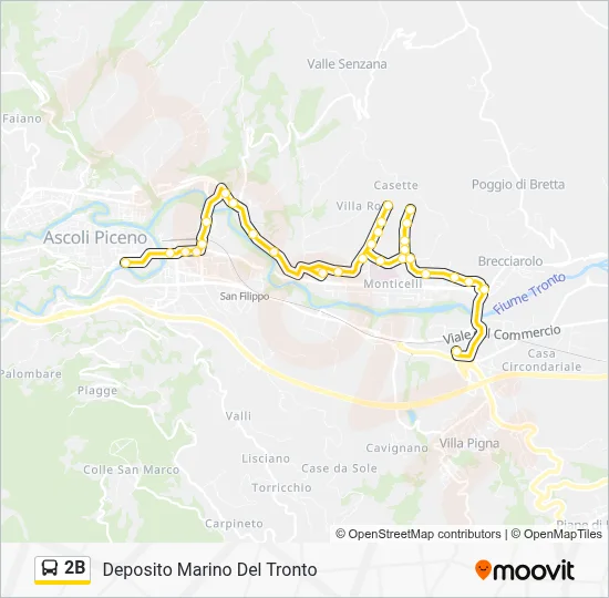 Percorso linea bus 2B