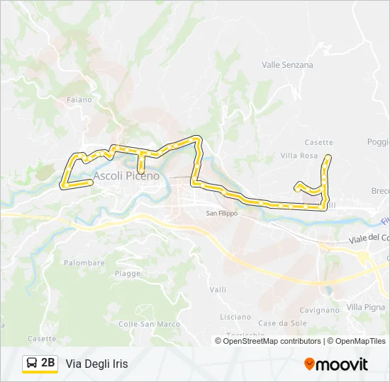 Percorso linea bus 2B