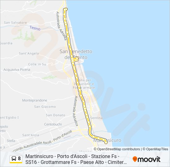 8 Bus Line Map