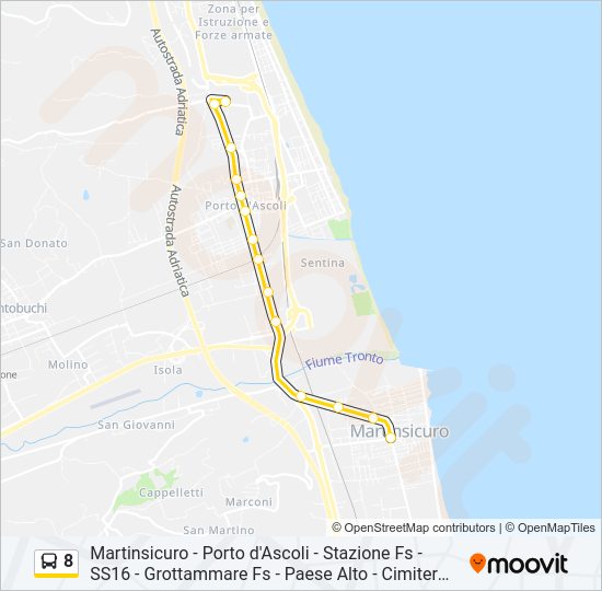 8 Bus Line Map