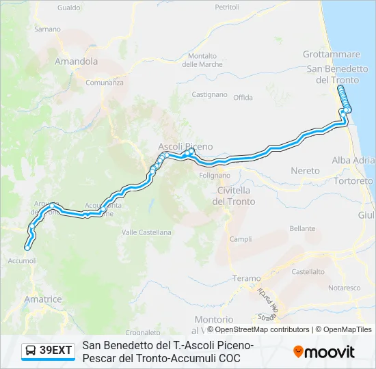 39EXT Bus Line Map