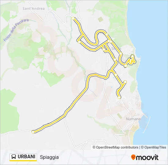 URBANI Bus Line Map