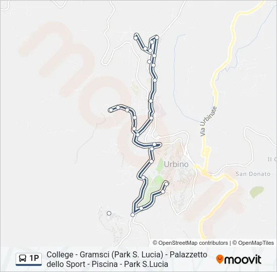 Percorso linea bus 1P