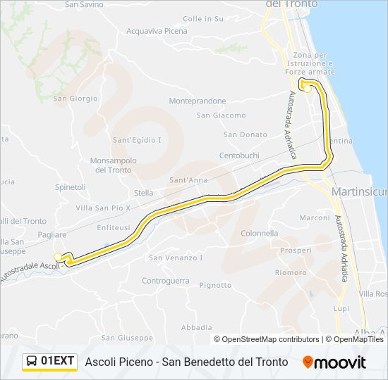 01EXT Bus Line Map