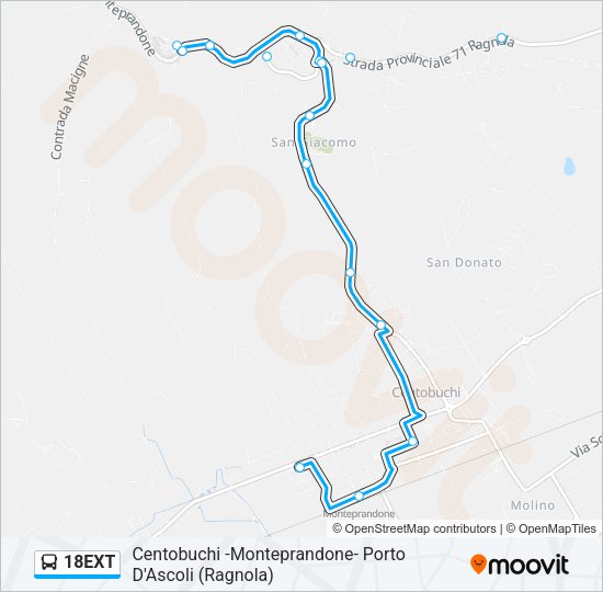 18EXT Bus Line Map