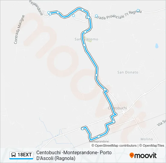 18EXT Bus Line Map
