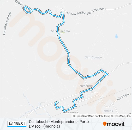18EXT Bus Line Map