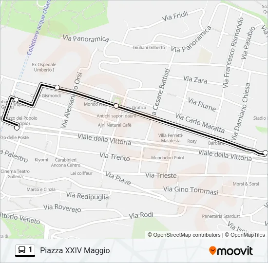 1 Bus Line Map