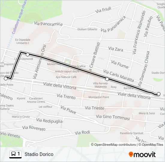 1 Bus Line Map