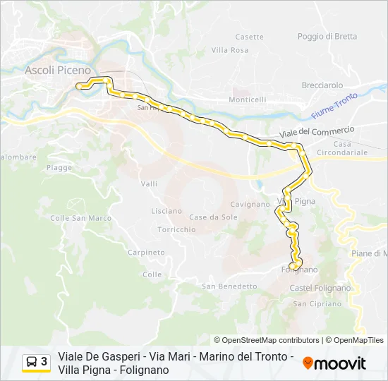 3 Bus Line Map