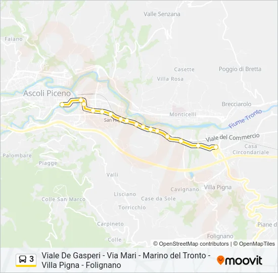 3 Bus Line Map