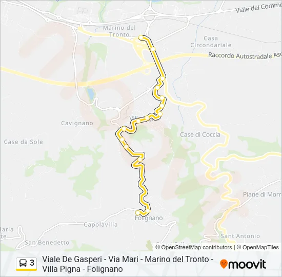 3 Bus Line Map