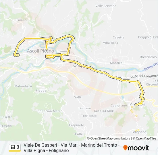 3 Bus Line Map
