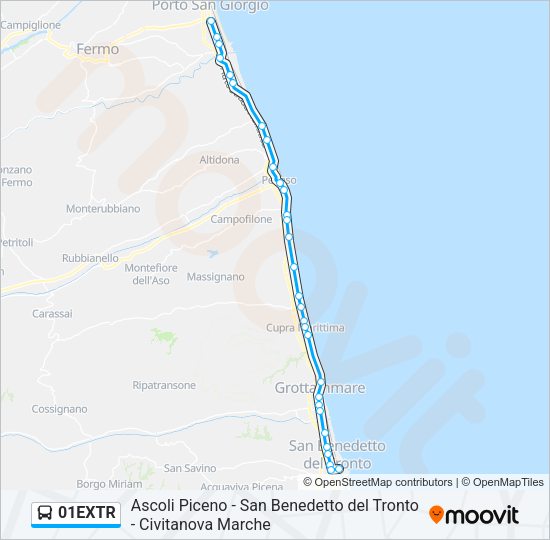 01EXTR Bus Line Map