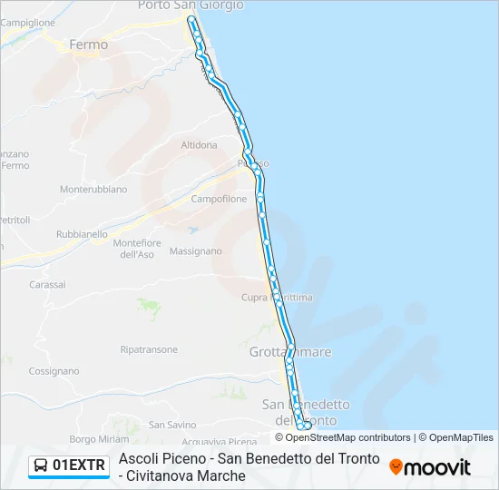 01EXTR Bus Line Map