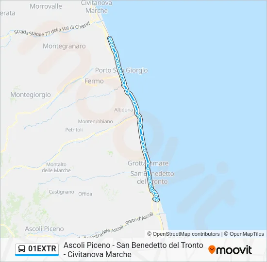 01EXTR Bus Line Map