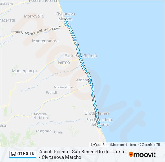01EXTR Bus Line Map