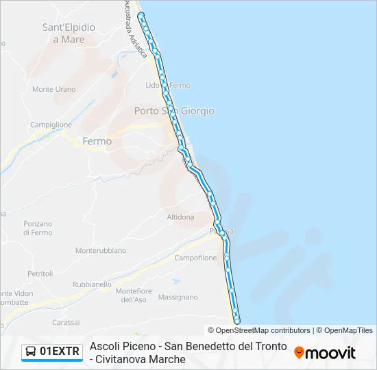 01EXTR Bus Line Map