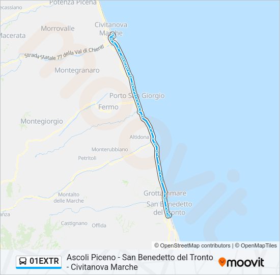 01EXTR Bus Line Map