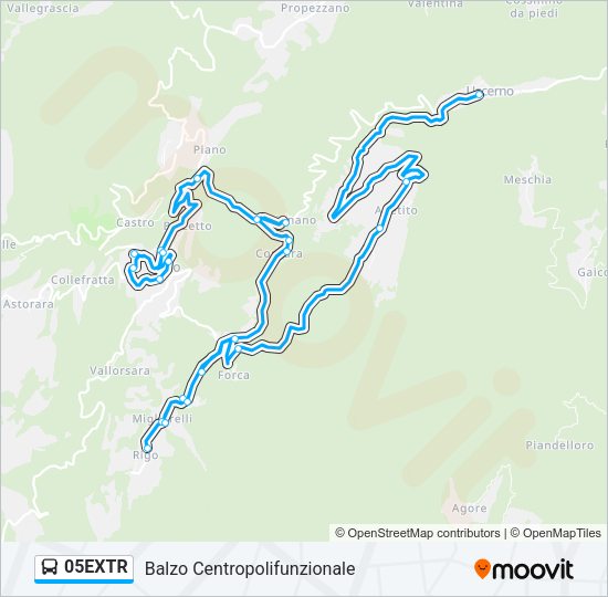 05EXTR Bus Line Map