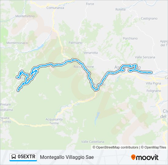 05EXTR Bus Line Map