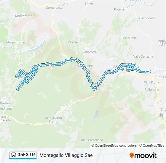 05EXTR Bus Line Map