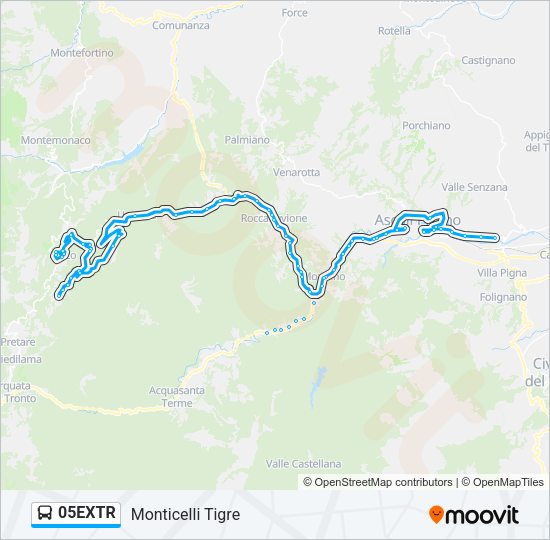 05EXTR Bus Line Map