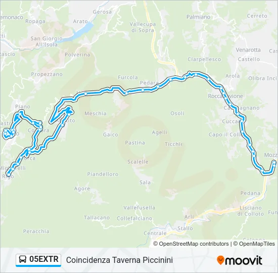 05EXTR Bus Line Map