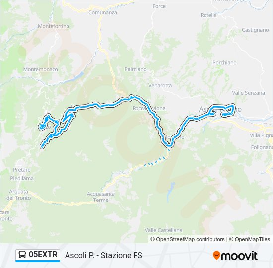 05EXTR Bus Line Map