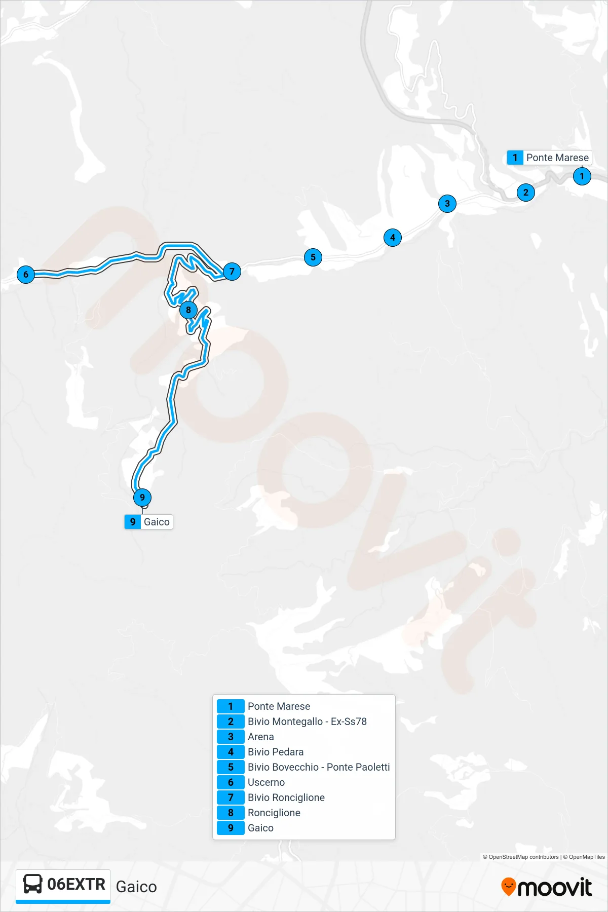 Linea 06EXTR  bus (Gaico) - Percorsi e fermate sulla mappa