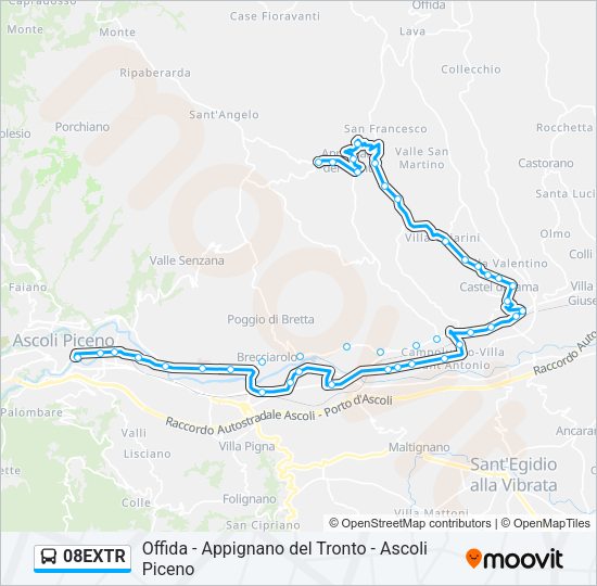 08EXTR Bus Line Map