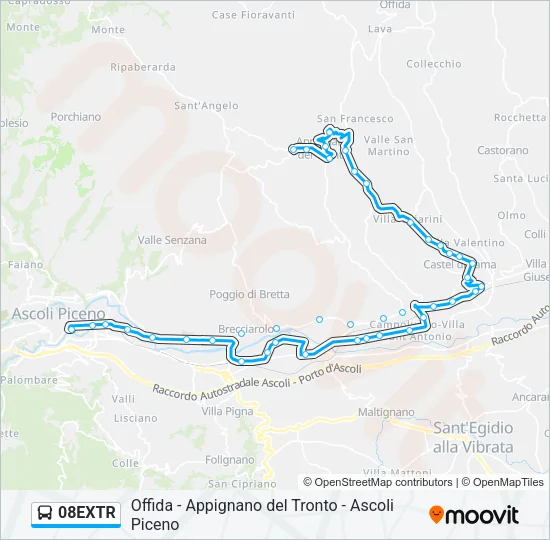 08EXTR Bus Line Map