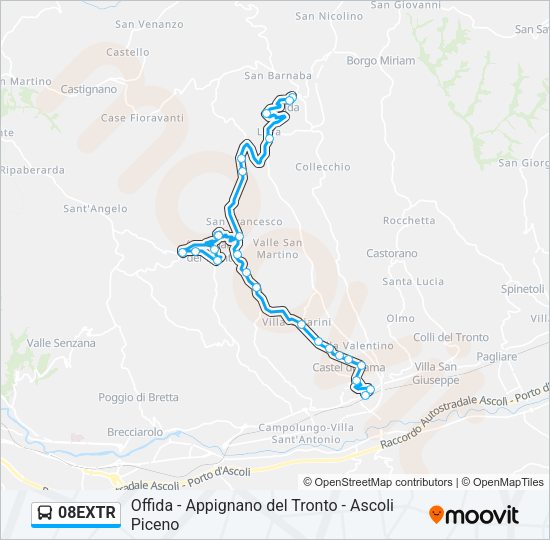 08EXTR Bus Line Map